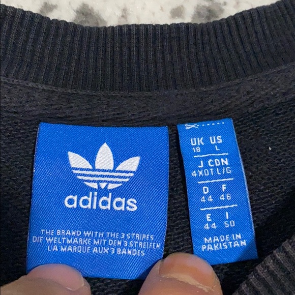 Adidas leaf logo crew neck sweatshirt size L EUC - Picture 3 of 9